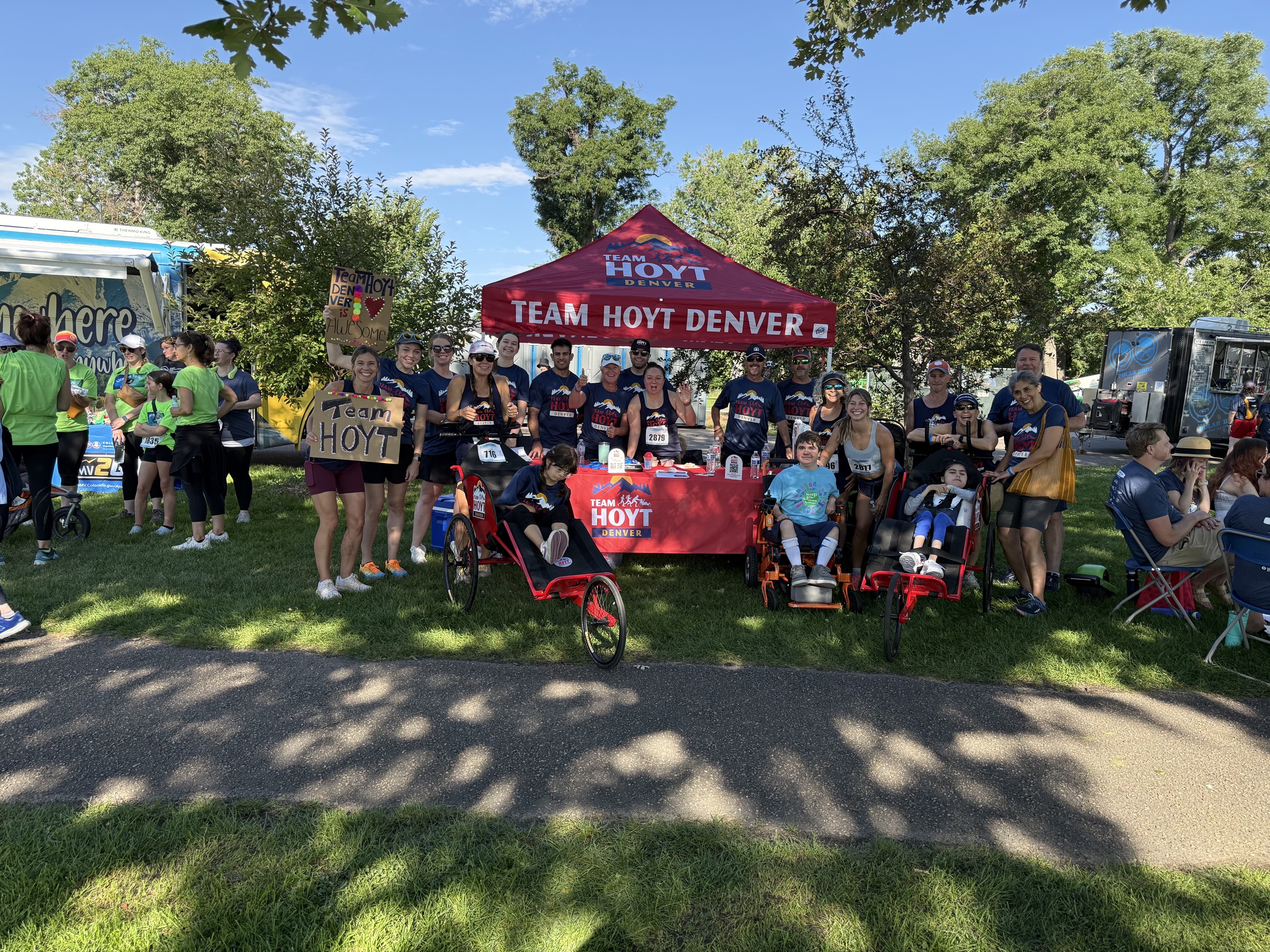 Team Hoyt Denver on a race course